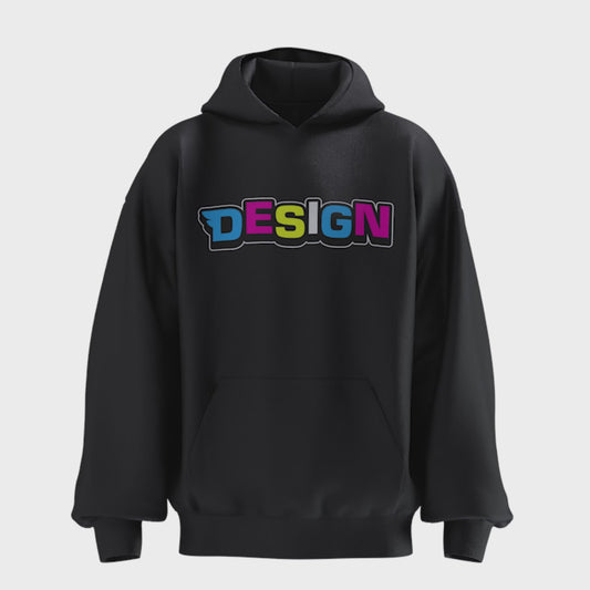 Custom Dark Hoodie front DTG print